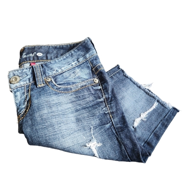 Guess Jeans Sz.28 daredevil shorts denim cutoffs boho western festival Normcore - Picture 8 of 8